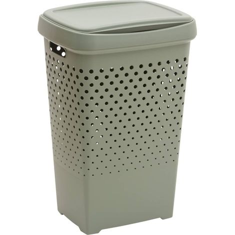 Corbeille à Linge Ajourée "Laurier" 70L Vert (1/4)