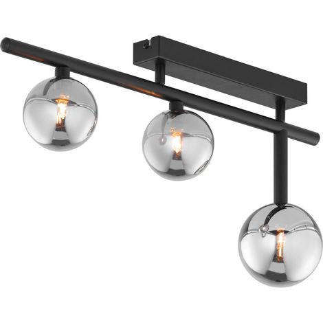 Plafoniera NEPTUN Jupiter nera, sfere fumé 3xG9 14W (1/2)