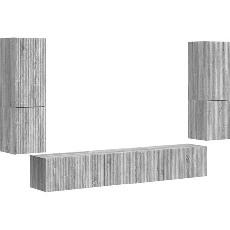 Maison Exclusive - Conjunto de mueble de TV 4 pcs Gris Sonoma Mad