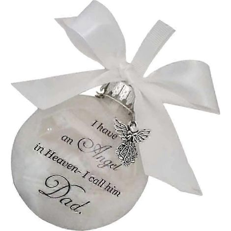 Boule de Noël avec motif d'ange et de volant de badminton, pendentif à suspendre au sapin, cadeau souvenir pour papa (1/5)