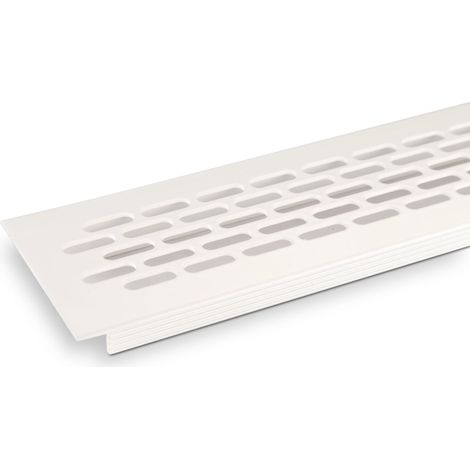 Lüftungsgitter Lochblech 484 x 60 mm weiß (RAL9003 Lüftungsblech Stegblech Lüftungsabdeckung (1/4)