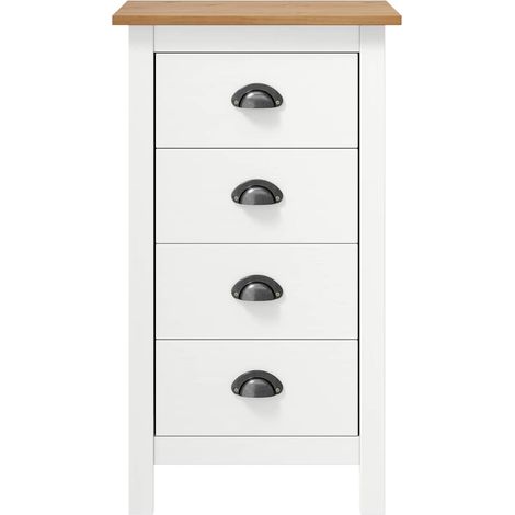 vidaXL Buffet Hill Weiß 46x35x80 cm Massivholz Kiefer