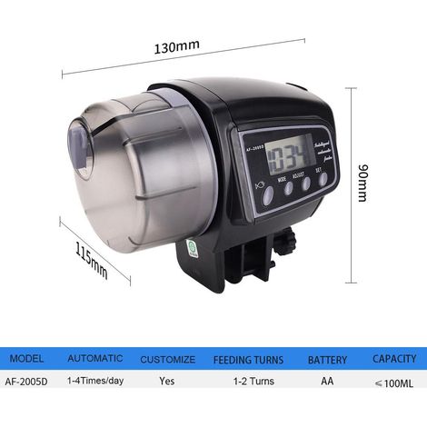 Distributeur automatique de nourriture pour aquariums de grande capacité avec écran LCD (1/5)