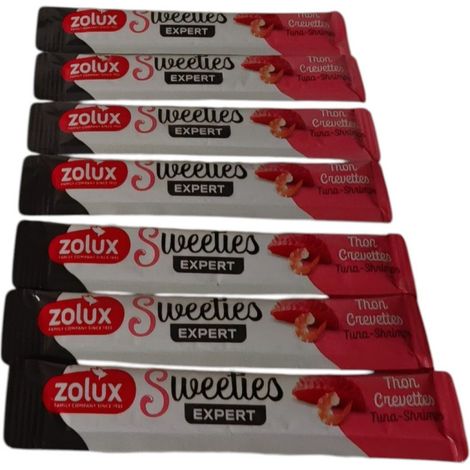 Zolux SWEETIES Friandises crémeuses pour chat 14 g - Thon et crevettes 7 x 14 g (1/3)