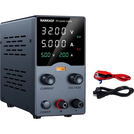 Fuente de alimentación de CC, voltaje ajustable, pantalla de alta precisión, color negro GA305H 32V5A (1/2)