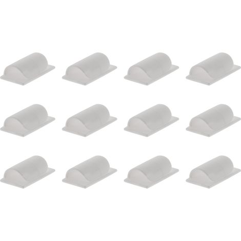 Lot de 12 clips larges (auto-collants) pour cordons et câbles