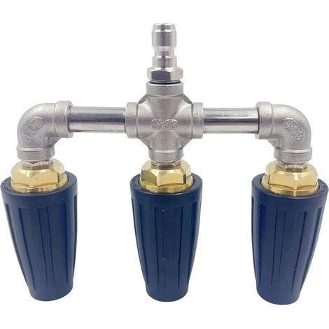 Limpiadora de alta presión con triple boquilla, boquilla de turbina giratoria, conector rápido de 4000 psi, accesorio de limpieza para patio, suelo, ventanas, lavado de coches y uso exterior.