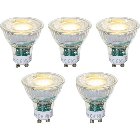 QAZQA Juego de 5 bombillas LED GU10 de 50 mm regulables