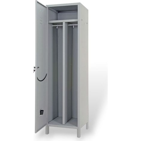 Armadio spogliatoio in metallo 50x50xH180 cm sporco pulito due posti 1 anta con serratura Prometal (1/2)