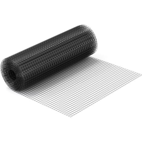 Rete per voliere metallica quadrata in acciaio zincato 25x25mm 50cmx10m nero