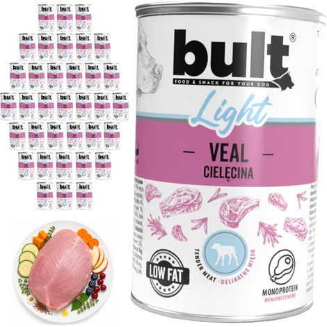 Alimento húmedo para perros BULT LIGHT sabor ternera, lata de 36 x 400 g. Fácil digestión. (1/2)