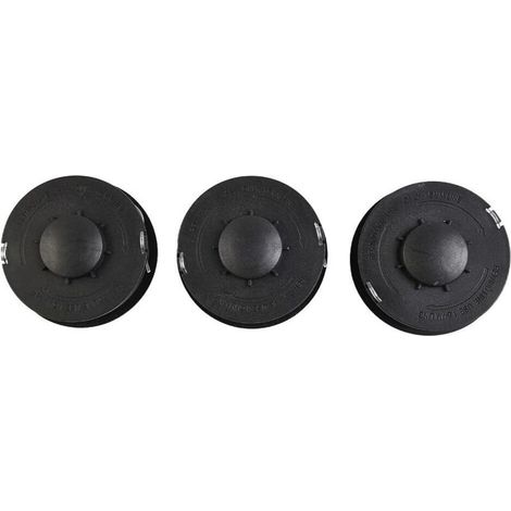 Pack of 3 replacement nylon spool heads for brushcutters with 9.8 m 1.6 mm line, compatible with GC-ET 4530 and RTV 400/550/550-1 for lawn and garden maintenance (1/5)
