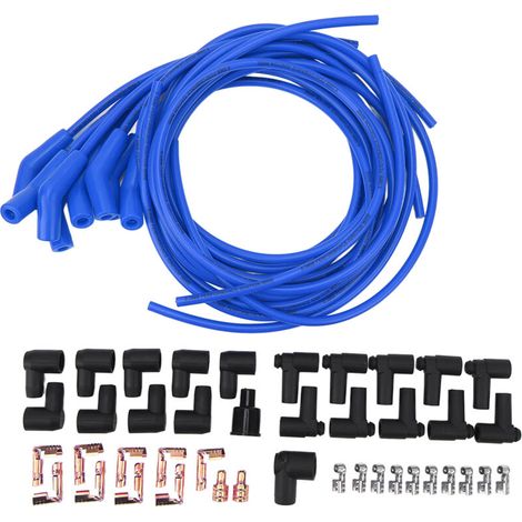 Ignition Wire Kit, Sensitive Anti-aging Spark Plug Ignition Wire Kit High Efficiency 45° 135° Spark Plug with Dust Cover for Cars at 8. (1/5)