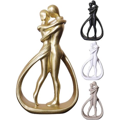 Figurine romantique en résine représentant un couple, idéale pour la Saint-Valentin, à poser sur une table ou à placer dans une armoire d'entrée. (1/5)