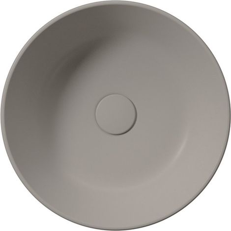 KUBE X Counter Top Ceramic Washbasin dia 40 cm, tortora mat