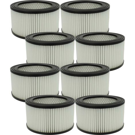 vhbw 8x Staubsaugerfilter kompatibel mit Monzana (alle Aschesauger-Modelle) Aschesauger - HEPA-Filter Schwarz Weiß