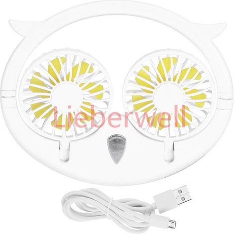 Ventilateur cou libre hibou blanc, recharge USB, pliable, bureau et déplacements, style moderne et fonctionnel (1/5)