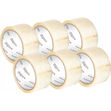 DALPO Transparentes Gummi-Verpackungsband 48/60y - 6 Stück.