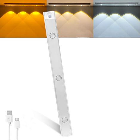 Ruban LED intelligent avec détecteur de mouvement, Lampe de placard rechargeable – 3 températures de couleur (3000K/4000K/6000K), Luminosité réglable – Montage magnétique sans fil – Idéal pour cuisine (1/5)