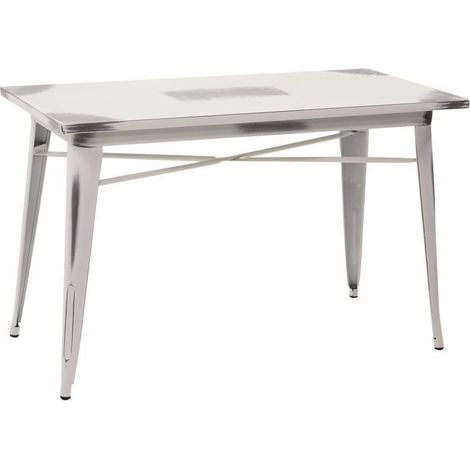 Tavolo top ferro bristol bianco antico rettangolare cm 120x60h76 (1/4)
