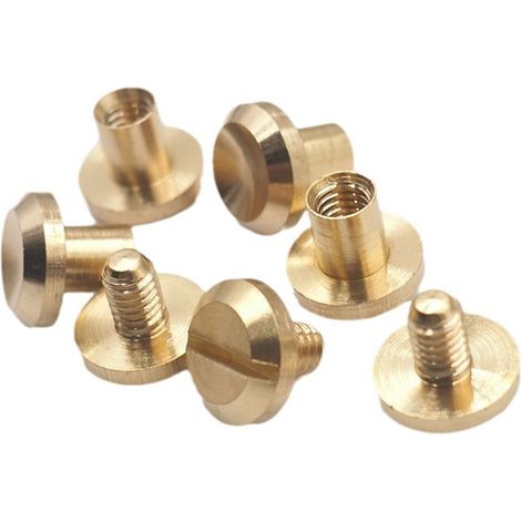 Lot de 8 Rivets, Clous, Boutons en Laiton Massif, Tête Sphérique 10mm, pour Maroquinerie, Sangle (1/5)