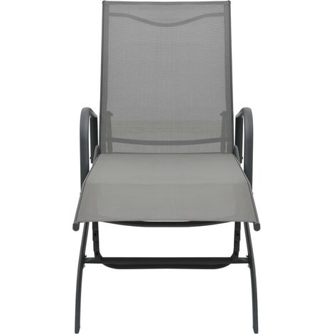 vidaXL Sun Lounger Steel and Textilene