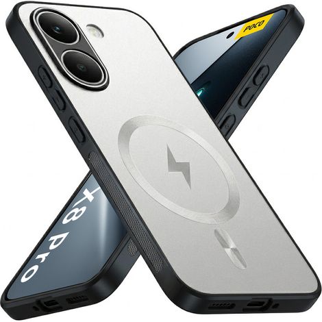 Custodia protettiva per Xiaomi Poco X8 Pro, compatibile con MagSafe, colore argento. (1/5)