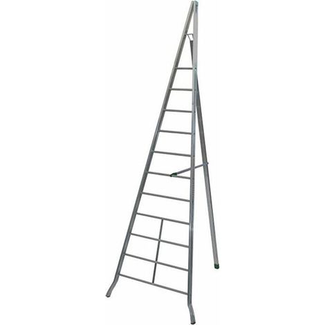Facal – Échelle fruitière en aluminium 3 pieds – Longueur 4 m – Marches antidérapantes – Béquille réglable pour terrains accidentés (1/5)