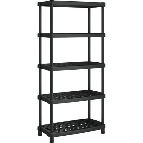 Estantería de almacenamiento de 5 niveles 935 x 455 x 1945 cm PP negro 020045709 (1/5)