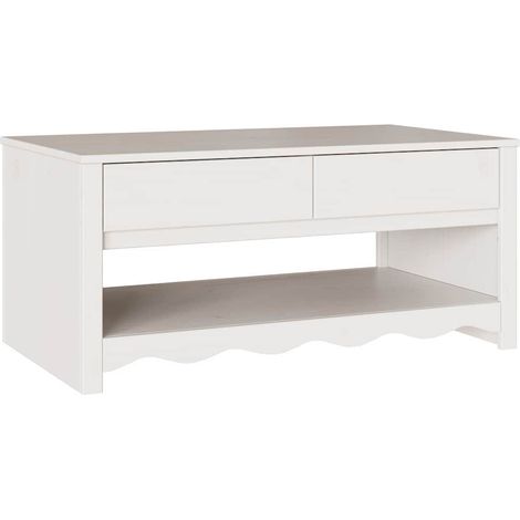 Maison Exclusive - Couchtisch Drammen Weiß 99 x 55 x 45 cm Massiv