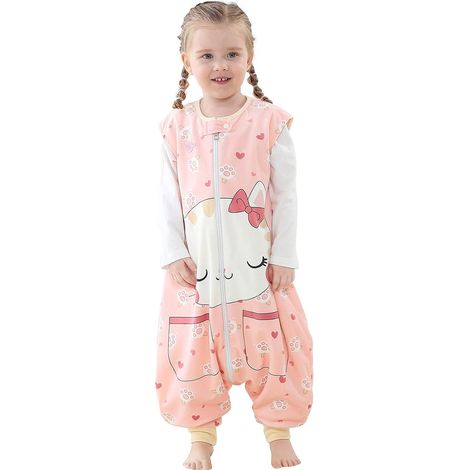 1 gigoteuse sans manches, jambes fendues, polyester, pour bébé 1-6 ans, automne/hiver (1/5)