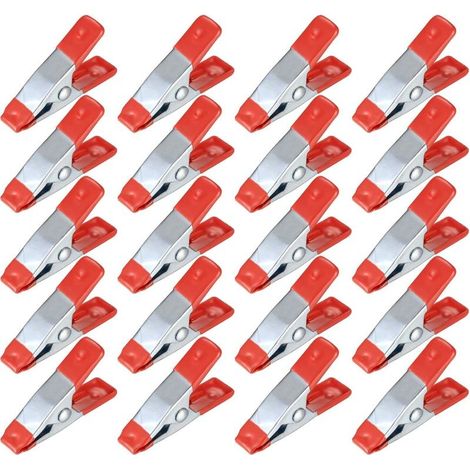 20 Pièces Pinces à Ressort Métal, Modélisme Pince à épiler, Metal Spring Clamps, Pinces à Linge Grip Holder pour Bâche, Camping, Tarpaulin, Travail Bois, Outil de Modélisation - 2 Pouces (1/5)