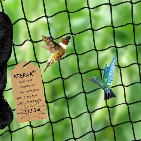 Filet Anti Oiseaux Voliere - Filet Poules de Protection Mailles de 25mm x 25 mm - Polyvalente Filet Anti Pigeon pour Plante (7.5m x15m-2.5cm) (1/5)