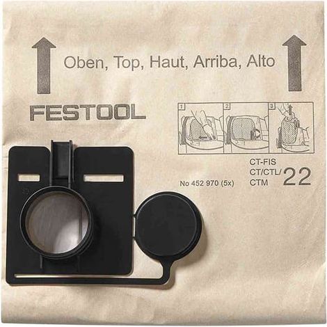 FESTOOL 5 sacs filtres FIS-CT 55/5 - 452973