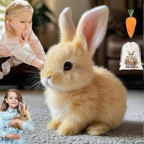 Lapin Interactif Réaliste de Pâques - Jouet Animé avec Sauts et Frémissements (1/5)