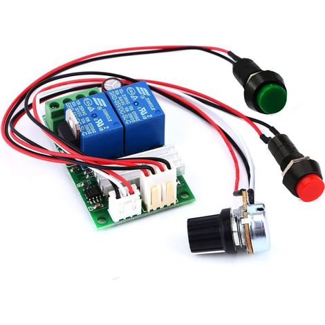 Geschwindigkeitsregler 12 V, DC-Motor-Geschwindigkeitsregler (PWM), DC-Geschwindigkeit einstellbarer Umkehrschalter, 6 V 12 V 24 V DC-Motor-Wechselrichter 3 A