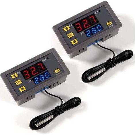 2 Pièces Régulateur de température numérique W3230 AC 110 V-220 V, interrupteur de commande de thermostat à affichage LED 20 A avec sonde de capteurs NTC 10 K, plage de -50 ℃ à 110 ℃ (1/4)
