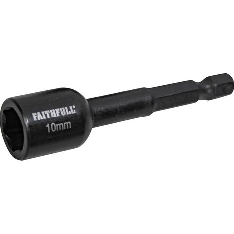 Faithfull Magnetic Impact Nut Driver 10mm (3/8 inch) Hex, Suitable for Impact Wrenches