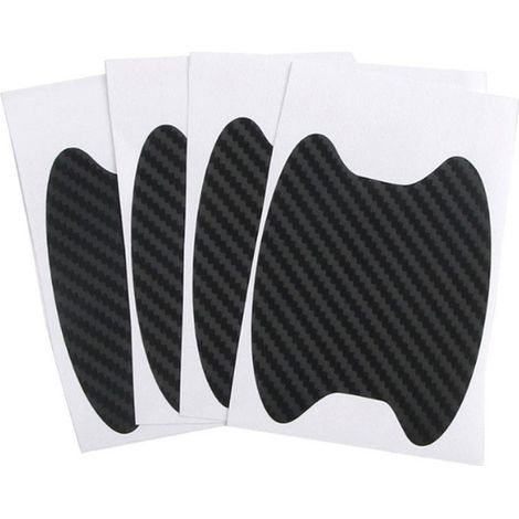 Lot de 4 films adhésifs universels en fibre de carbone pour poignées de porte de voiture, anti-rayures (1/5)