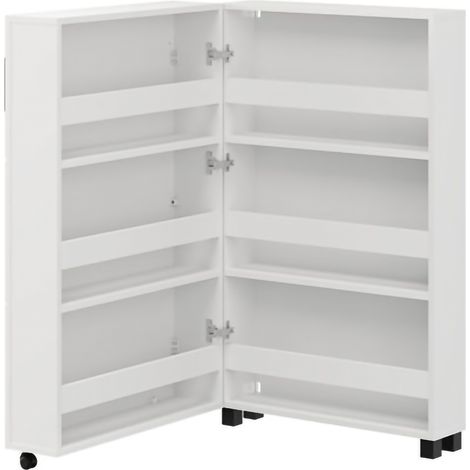 Scarpiera Porvoo, Mobile Portascarpe 6 Ripiani, Un'anta, Ante con Doppia Capienza, Apertura con Ruote, 68x33x113h cm Bianco Opaco