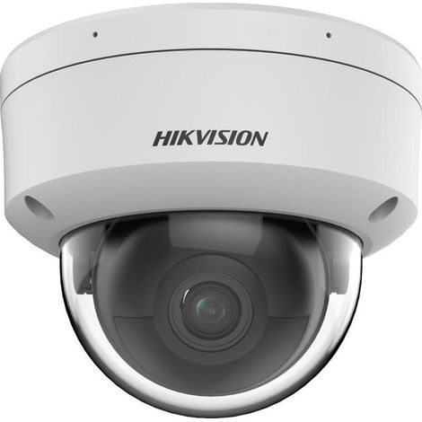 Cámara de red domo fija Hikvision AcuSense de 4 MP con iluminación híbrida inteligente, en color blanco y negro (1/2)
