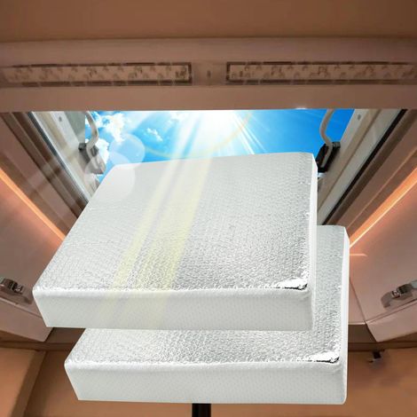 Aislamiento de ventilación universal para vehículos recreativos (2 piezas, 35,5 x 35,5 x 7,6 cm), cubierta para claraboya con superficie reflectante, persiana de ahorro de energía, compatible con tech