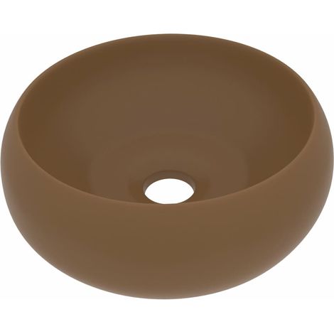 Lavabo rond de luxe Crème mat 40x15 cm Céramique (1/5)