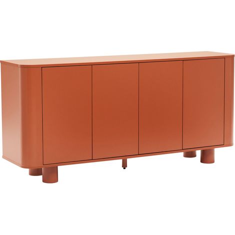 Oviala – Buffet scandinave 4 portes L160 cm – MDF mélaminé terracotta – Pieds en bois d'hévéa – Certifié FSC mix (1/5)