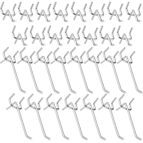 30 ganci per pannelli forati in metallo da parete (10 cm e 5 cm) (1/4)