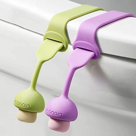 Lève-couvercle de toilette, couvercle de toilette en silicone/poignée de levage de siège, support de siège de toilette, outils de levage, accessoires de salle de bain pour la maison, le bureau, l'hôte (1/5)