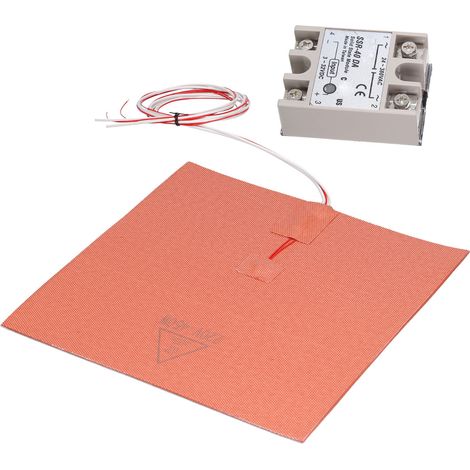 Tapis chauffant en silicone avec module relais pour imprimante 3D VORON 220 V 450 W 250 x 250 mm (1/5)