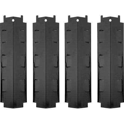 Universal Flavorizer Bar, Rechange en Acier Inoxydable de 37 cm pour Plaque de Flamme Plaque Chaleur Barbecue Couvercle de Brûleur (Noirx4Pcs)
