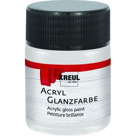 Kreul Acryl Glanzfarbe hellgrau 50 ml Verzierfarbe