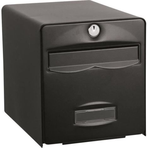 BURG WACHTER Boîte aux lettres Balthazar en acier galvanisé - 2 portes - Noir (1/2)